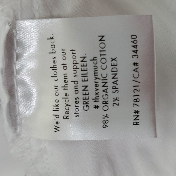 Eileen Fisher Women's Organic Cotton Stretch Denim Pant (Petite) in White - Picture 9 of 10